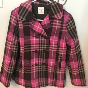Old Navy Girls XL (size 14) Brown/pink Pea Coat